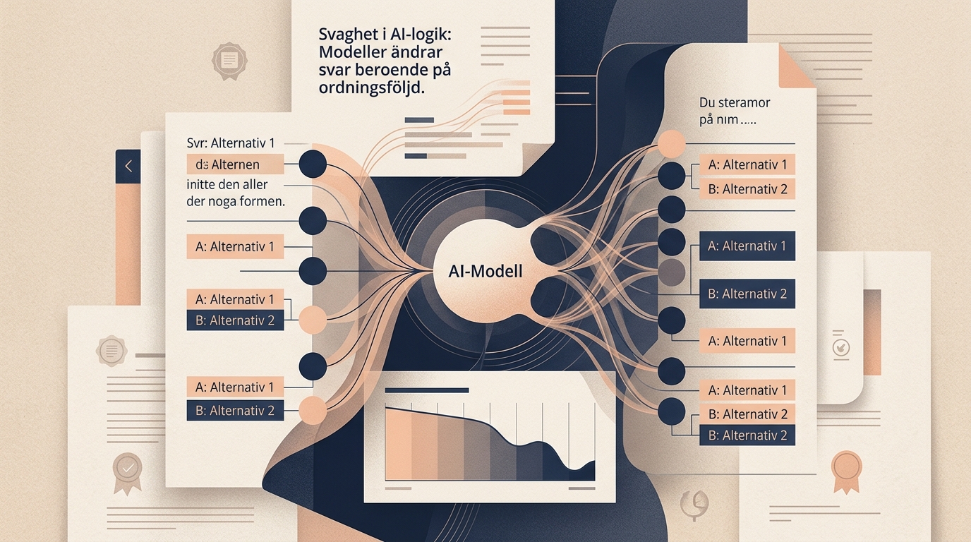 Svaghet i AI-logik: Modeller ändrar svar beroende på ordningsföljd